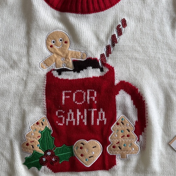 Festive Red and White Christmas Sweater Size L - Picture 4 of 8